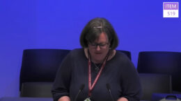 The Revd Canon Kate Wharton speaking at General Synod